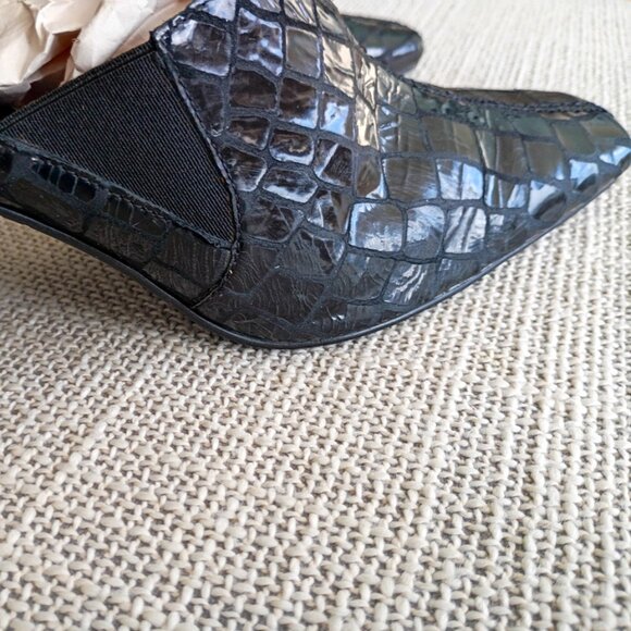 Diego di Lucca Monica Black Leather Square Toe Mules Women’s Size 9.5 - Picture 5 of 10